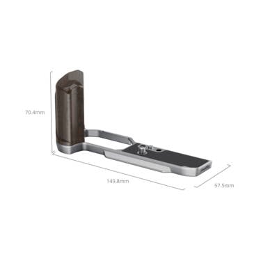 SmallRig 5707 L-Shaped Mount Plate with Wooden Handle for Nikon Z f, silver